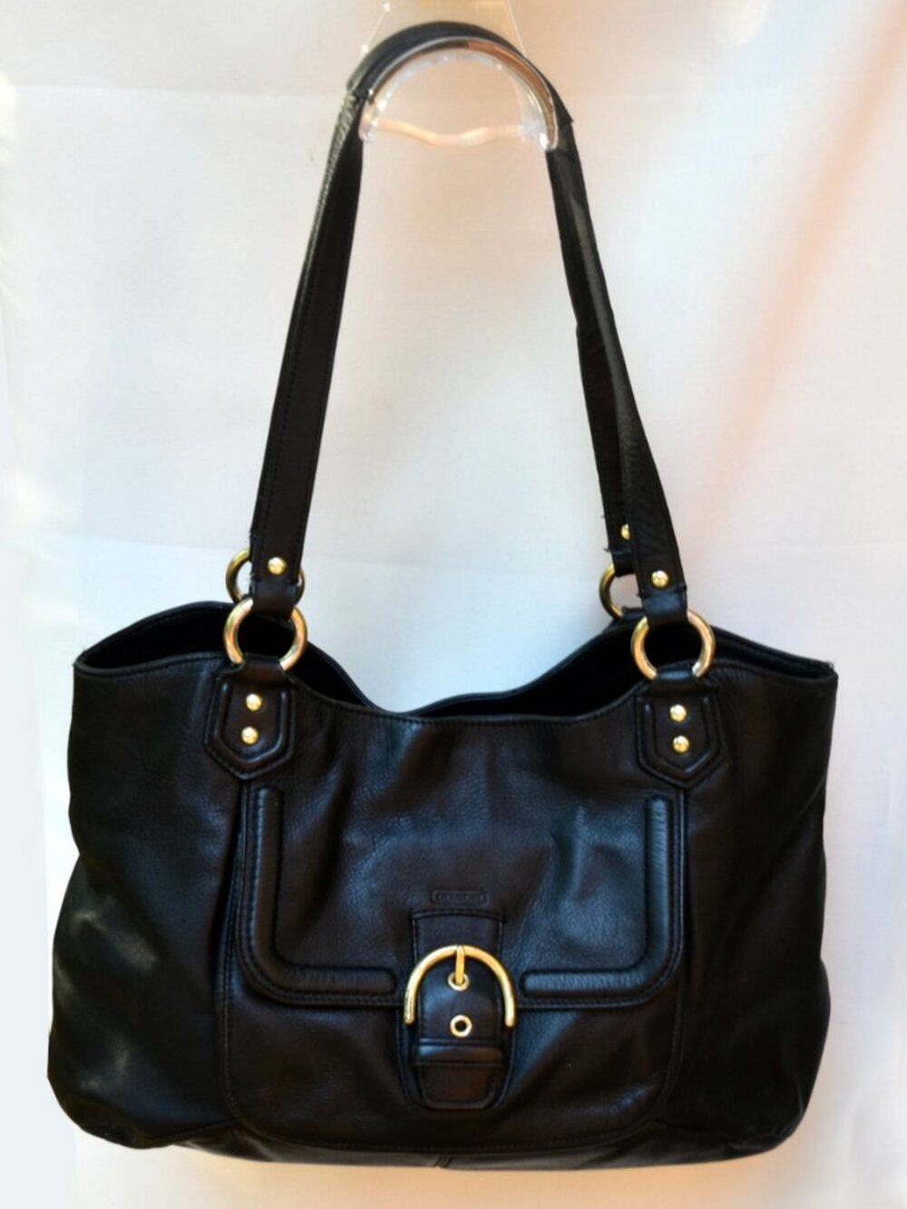 Coach Campbell Belle Carryall Hobo Shoulder Bag F24961 Black Leather